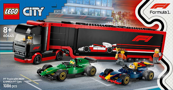 Фото - Конструктор LEGO City Вантажівка F1® з автомобілями RB20 та AMR24 (60445)