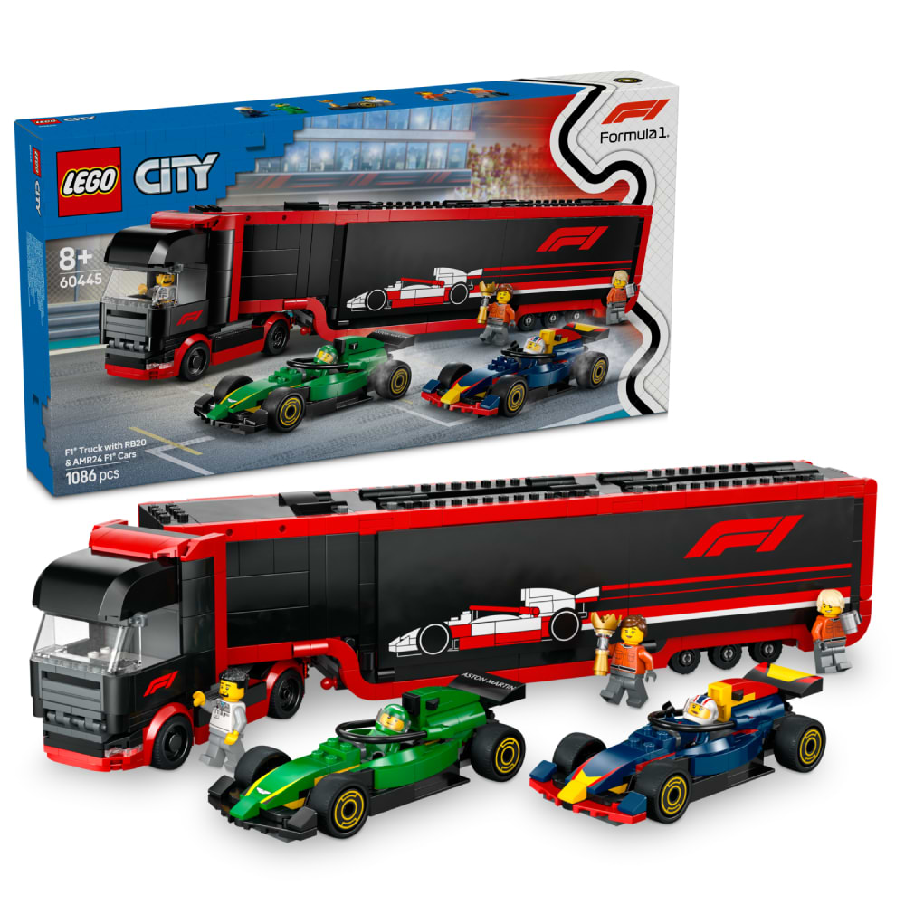 Конструктор LEGO City Грузовик F1® с автомобилями RB20 и AMR24 (60445) - Фото 1