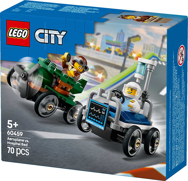 Фото - Конструктор LEGO City «Самолет против больничной койки» Набор для гонки (60459)