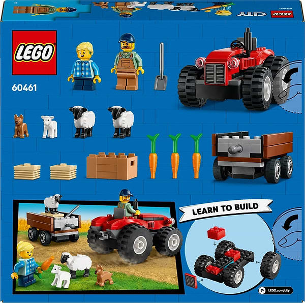Фото - Конструктор LEGO City Красный фермерский трактор с прицепом и овцами (60461)