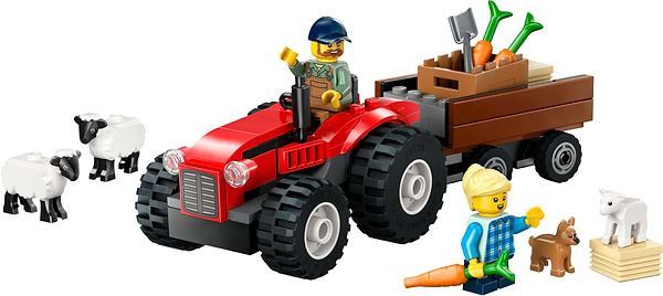 Фото - Конструктор LEGO City Красный фермерский трактор с прицепом и овцами (60461)