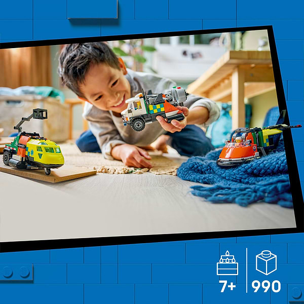 Фото - Конструктор LEGO  City Ремікс літака, вантажівки та судна на повітряній подушці (60505)