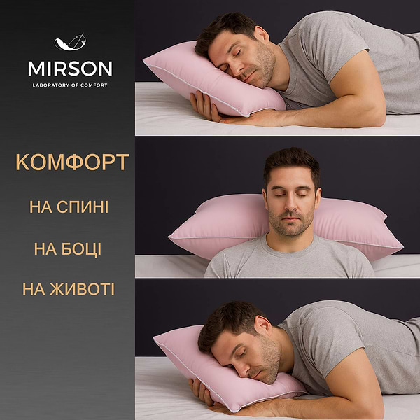 Фото - Подушка ортопедическая MirSon №6054 Delicate satin Laura Men 59х43х12 (2200003261776)