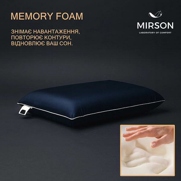 Фото - Подушка ортопедическая MirSon №6055 Delicate satin Ocean Men 59х43х12 (2200003261783)