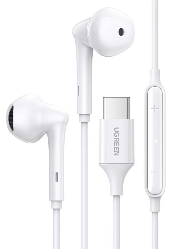 Навушники вкладиші дротові UGREEN EP101 Wired Earphones with Type-C Connector White (60700) - Фото 1
