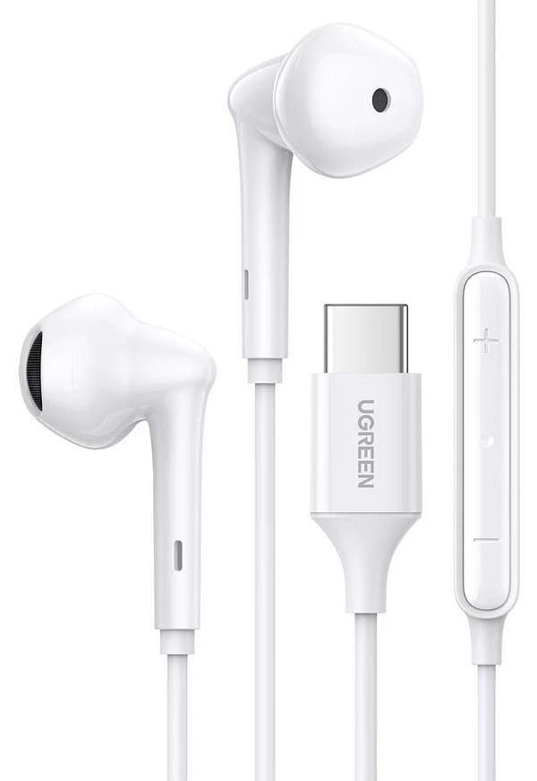 Фото - Навушники вкладиші дротові UGREEN EP101 Wired Earphones with Type-C Connector White (60700)