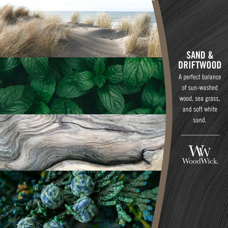 Фото - Свеча стекло Woodwick Medium Sand & Driftwood (Песок и коряга) 275г (92378E)
