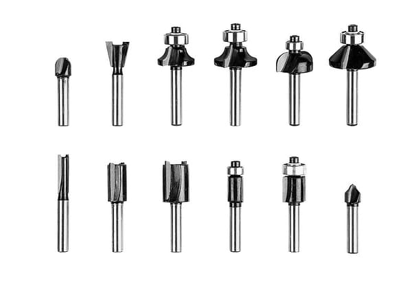 Фото - Набір інструментів VERTO фрез 12 шт. хвостовик 6 мм (60H008)