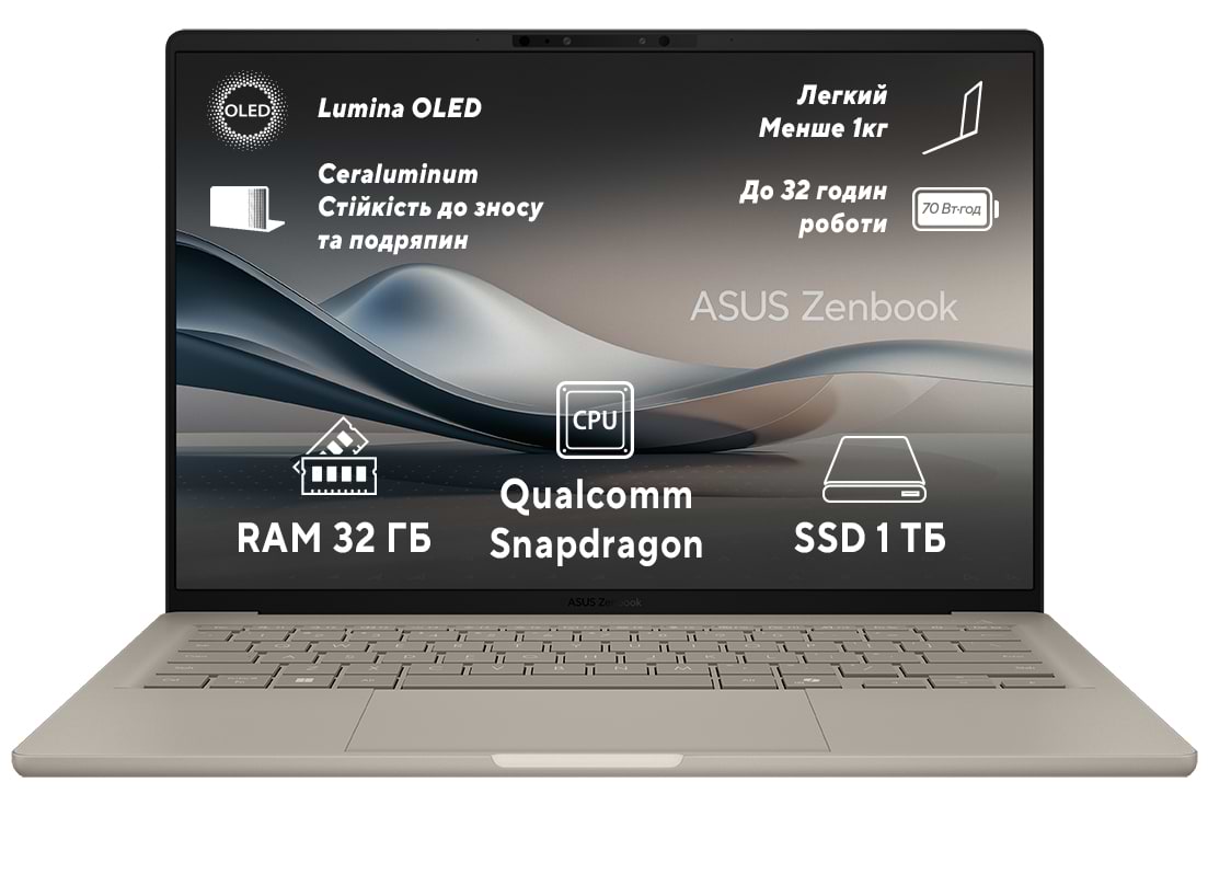 Ноутбук Asus Zenbook A14 UX3407RA-QD906W Zabriskie Beige - Фото 1