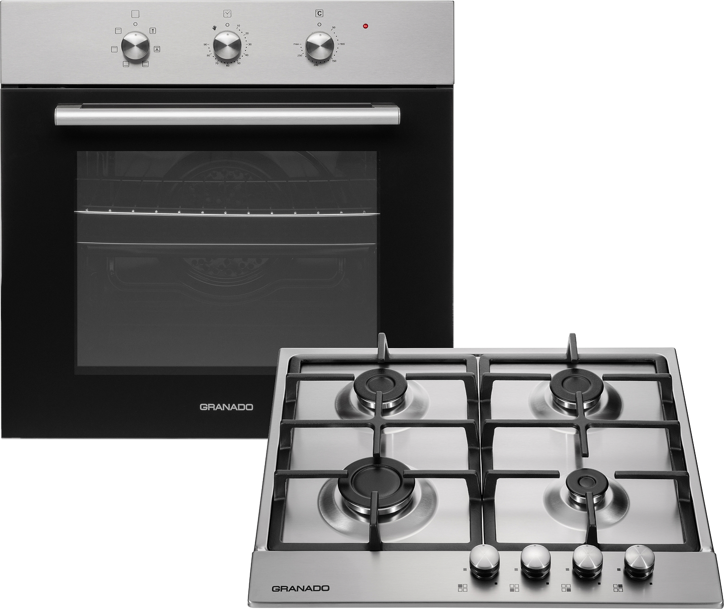 Духовой шкаф + варочная панель газовая GRANADO GEO 61-0200 Inox + GGH 61-104 Inox - Фото 1