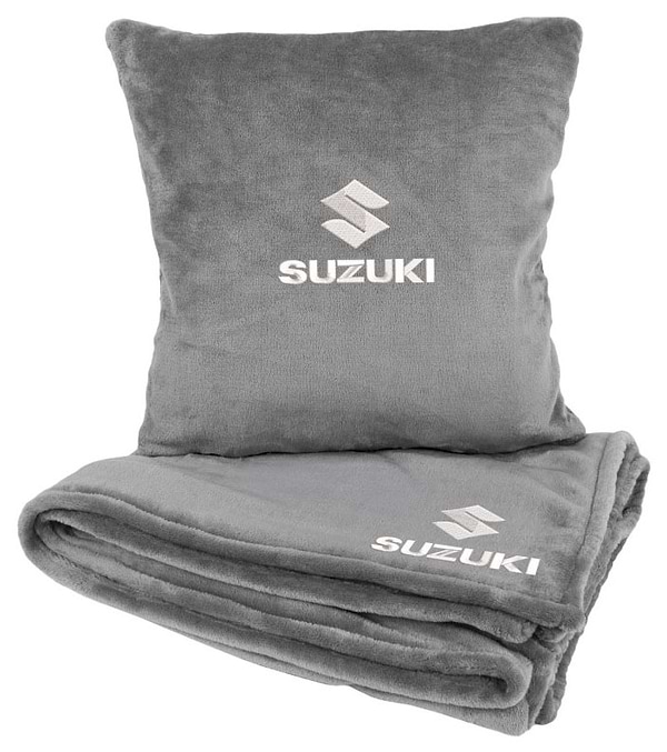 Фото - Набор плед + подушка в авто EVAtech из махры S для Suzuki серые (MBLMPSSGV112)