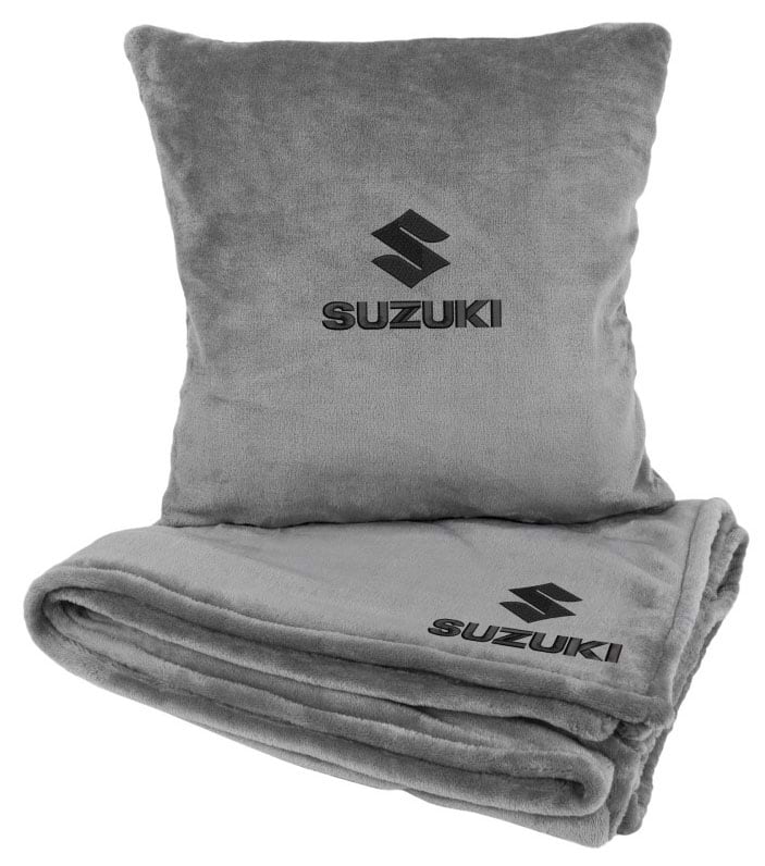 Набор плед + подушка в авто EVAtech из махры S для Suzuki серые (MBLMPSSGV113)