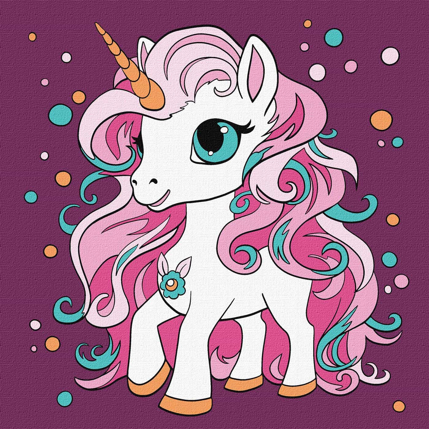 Картина за номерами Ideyka Чарівна одноріжка 25х25 см (KHO6108) - Фото 1