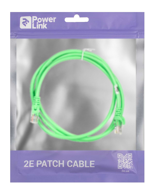 Фото - Кабель патч-корд 2E Cat 5e UTP RJ45 26AWG 1.50 m Green (2E-PC5ECA-150GRN)