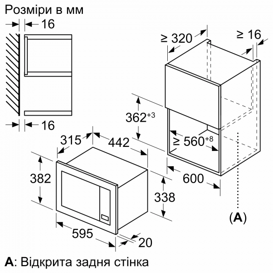 Фото - Уцінка - Мікрохвильова піч (НВЧ) вбудовувана Bosch BFL623MW3 #