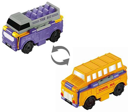 Машинка-трансформер Flip Cars 2 в 1 Туристический и Школьный автобус (EU463875-10)