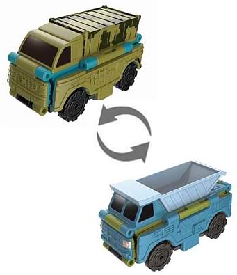 Машинка-трансформер Flip Cars 2 в 1 Военный грузовик и самосвал (EU463875-27)