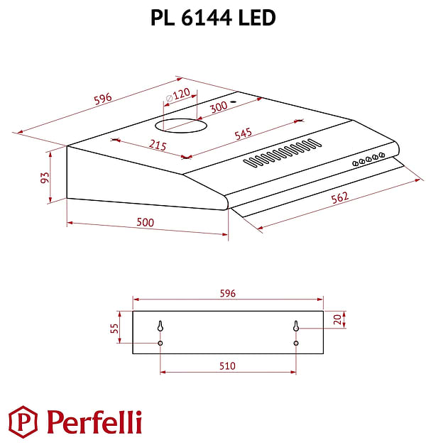 Фото - Витяжка традиційна Perfelli PL 6144 W LED