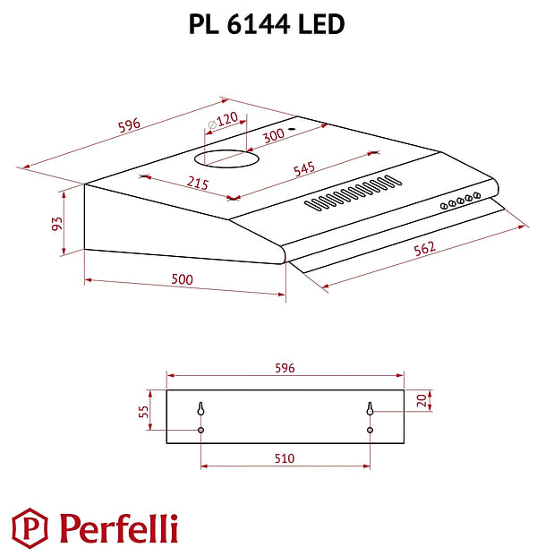 Фото - Вытяжка традиционная Perfelli PL 6144 BL LED