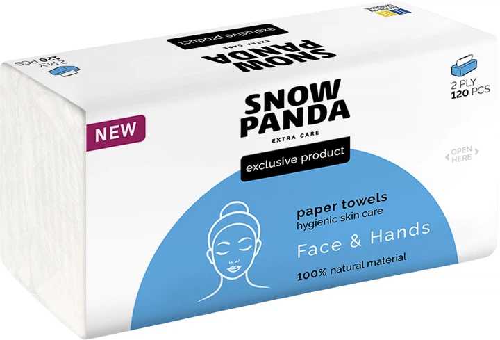 Серветки паперові Сніжна панда EXTRA CARE 2 шари 120 шт. (4820183973870) - Фото 1