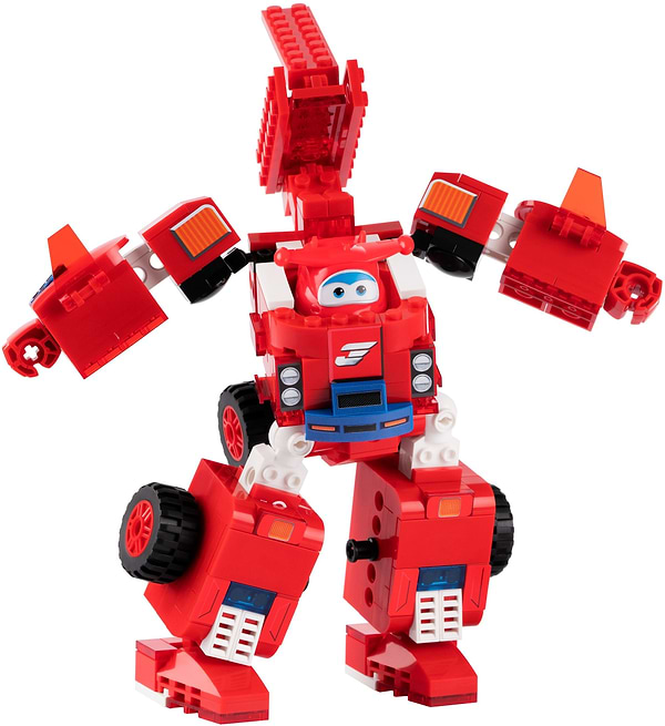 Фото - Пластиковий конструктор Super Wings Small Blocks 2-in-1 Buildable Transforming Vehicle Jett Джетт (EU385005)