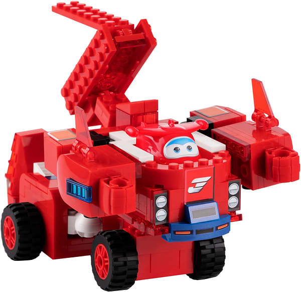 Фото - Пластиковий конструктор Super Wings Small Blocks 2-in-1 Buildable Transforming Vehicle Jett Джетт (EU385005)