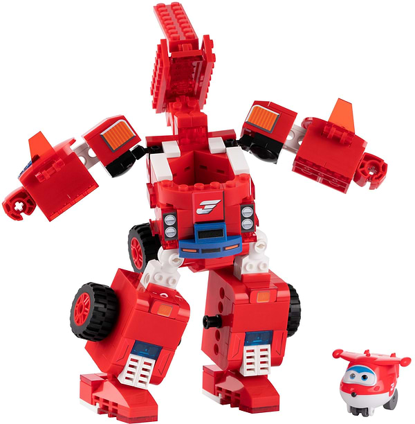 Фото - Пластиковий конструктор Super Wings Small Blocks 2-in-1 Buildable Transforming Vehicle Jett Джетт (EU385005)