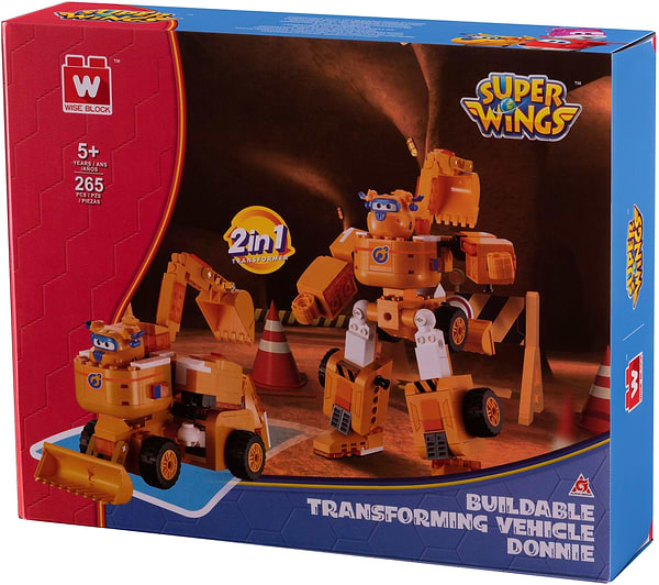 Фото - Пластиковий конструктор Super Wings Small Blocks 2-in-1 Buildable Transforming Vehicle Donnie Донні (EU385007)