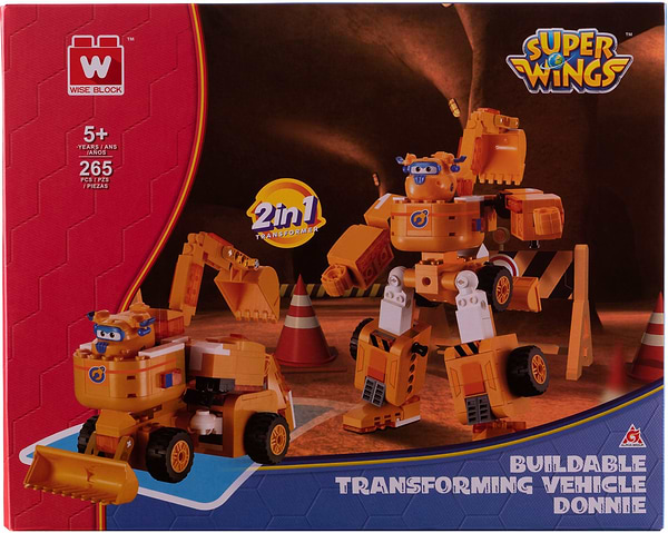Фото - Пластиковий конструктор Super Wings Small Blocks 2-in-1 Buildable Transforming Vehicle Donnie Донні (EU385007)