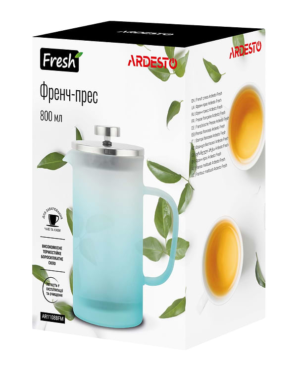 Фото - Френч-прес Ardesto Fresh 800 мл Blue Tiffany (AR1108BFM)