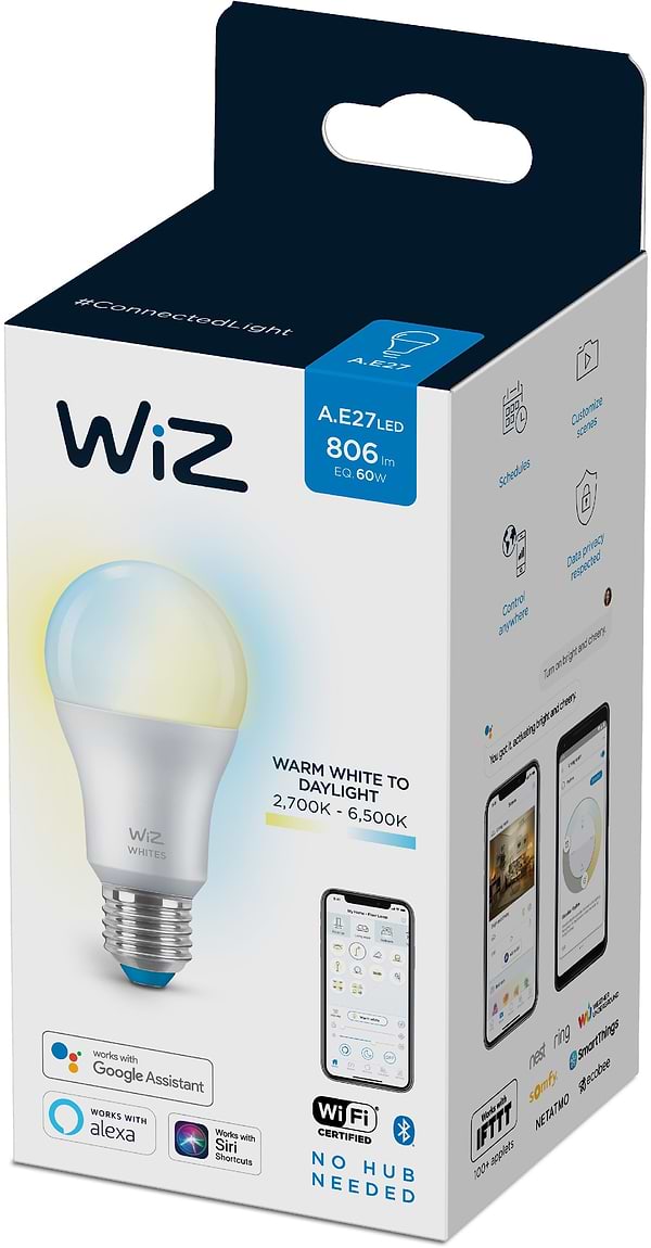 Фото - Розумна лампа WiZ E27 8W A60 2700-6500K Wi-Fi (929002383502)