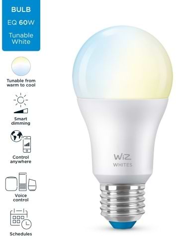 Фото - Розумна лампа WiZ E27 8W A60 2700-6500K Wi-Fi (929002383502)