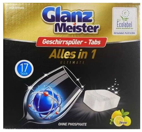 Таблетка для посудомоечной машины Glanz Meister Alles in 1 17 шт. (4260418935028) - Фото 1