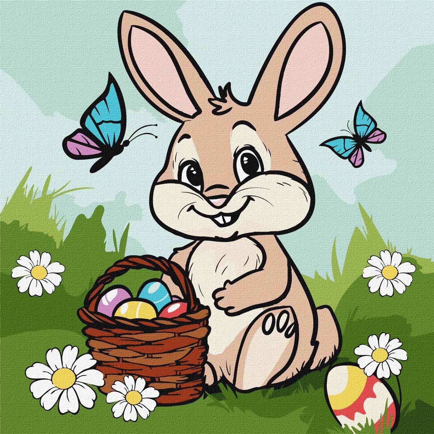 Картина по номерам Ideyka Пасхальная корзина 30х30 см (KHO6198)