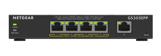 Коммутатор локальной сети (Switch) Netgear GS305EPP 4xGE PoE+ (120W), 1xGE - Фото 1