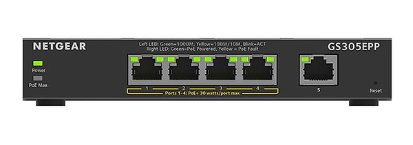 Фото - Коммутатор локальної мережі (Switch) Netgear GS305EPP 4xGE PoE+ (120W), 1xGE