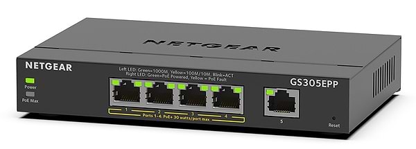 Фото - Коммутатор локальної мережі (Switch) Netgear GS305EPP 4xGE PoE+ (120W), 1xGE