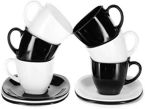 Фото - Сервиз чайный Luminarc Carine Black&White 6х220 мл (D2371)