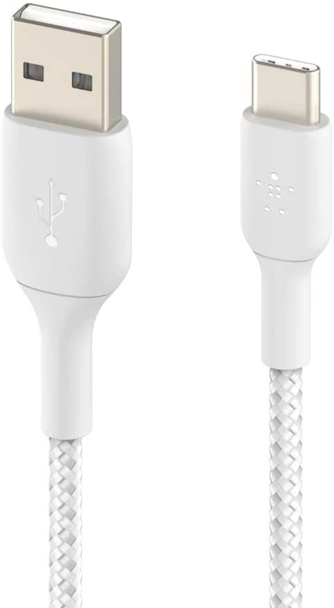 Фото - Кабель синхронизации данных Belkin USB-A - USB-С Braided 1 м White (CAB002BT1MWH)