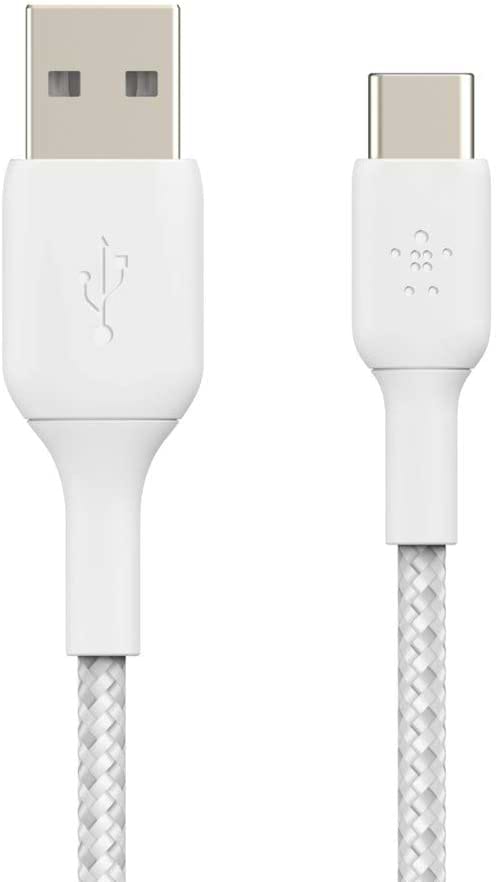 Фото - Кабель синхронизации данных Belkin USB-A - USB-С Braided 1 м White (CAB002BT1MWH)