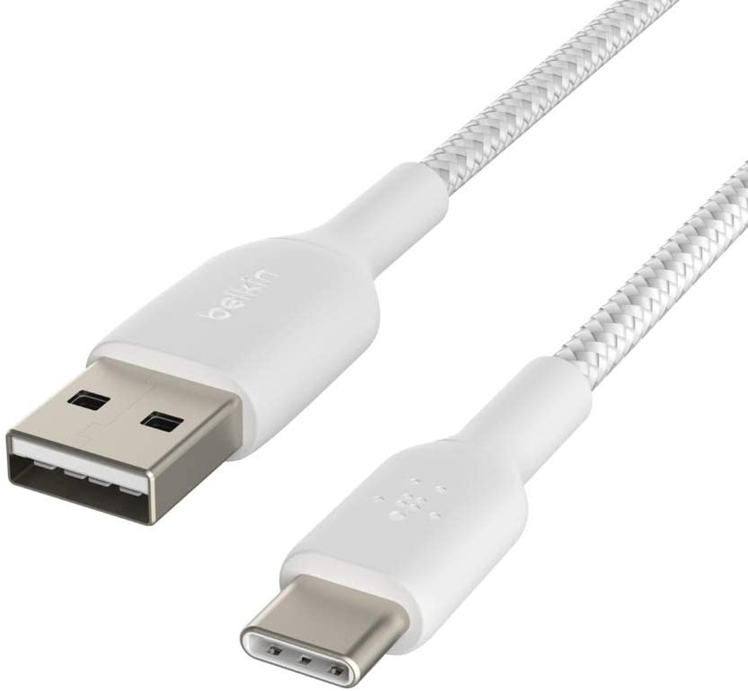Фото - Кабель синхронизации данных Belkin USB-A - USB-С Braided 1 м White (CAB002BT1MWH)