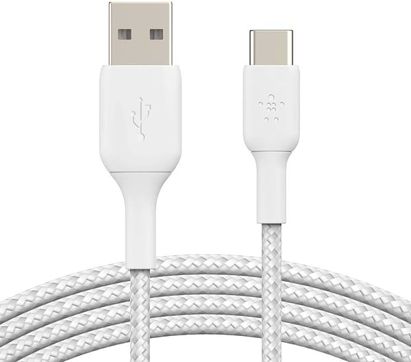 Фото - Кабель синхронизации данных Belkin USB-A - USB-С Braided 1 м White (CAB002BT1MWH)