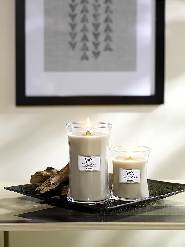 Фото - Свічка скло Woodwick Medium Fireside (Камін) 275г (92106E)
