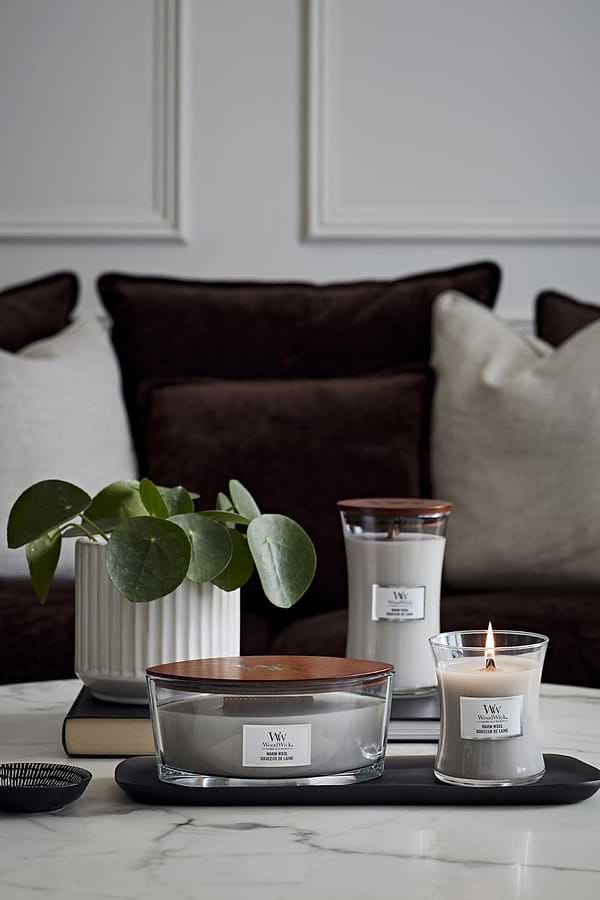 Фото - Свеча стекло Woodwick Medium Warm Wool (Теплая шерсть) 275г (1725452E)