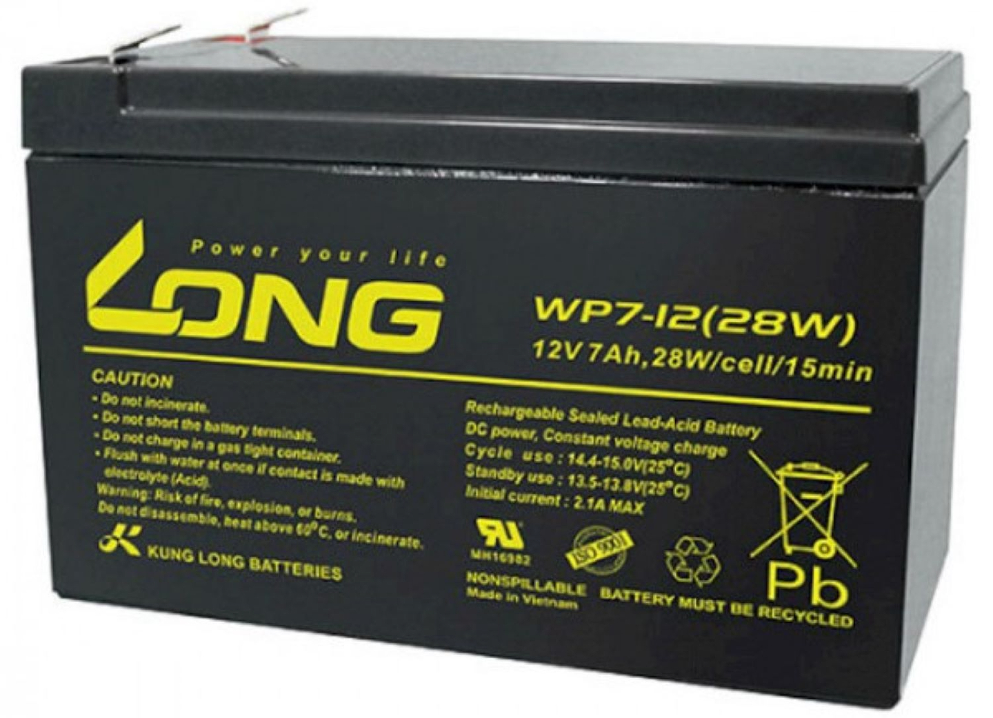 Аккумулятор для ИБП Long 12V 7.0 Ah WP7-12 (28W)
