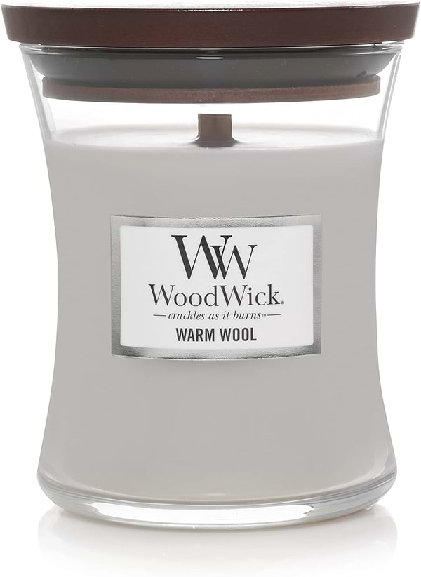 Фото - Свеча стекло Woodwick Medium Warm Wool (Теплая шерсть) 275г (1725452E)