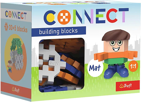 Фото - Пазли (3-4 роки) Trefl Connect 35 дет. з ігровою фігуркою Mat (20054)