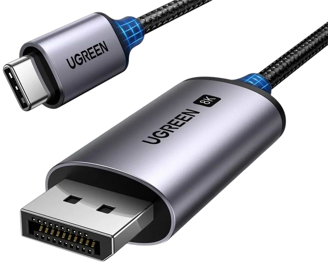 Кабель UGREEN CM556 USB-C to DisplayPort 8K Cable 3m Black (25839) - Фото 1