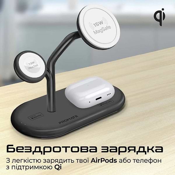 Фото - Беспроводное зарядное устройство Promate synergy-pro.black