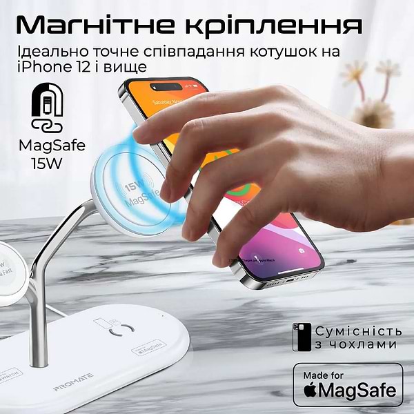Фото - Беспроводное зарядное устройство Promate synergy-pro.white